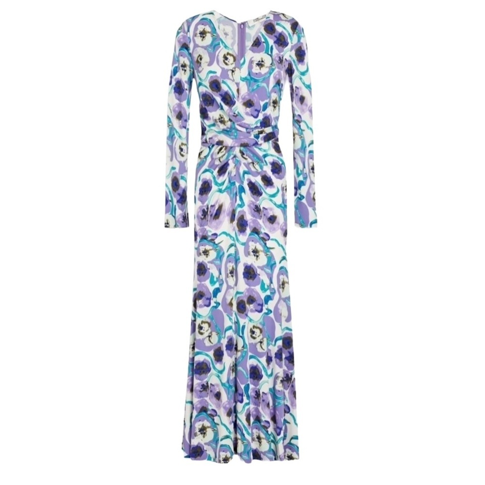 Diane von Furstenberg Timmy Watercolor Floral Midi Dress Large - Picture 5 of 11